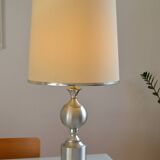 See delmas lamp 70's with fabric and metal lampshade