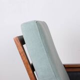 Paire de Fauteuils Danois en Teck, tissu et cuir, modèle N°4 Capella Illum Wikkelsø/Niels Eilersen.