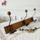 Vintage wood and metal coat hook 3 hooks