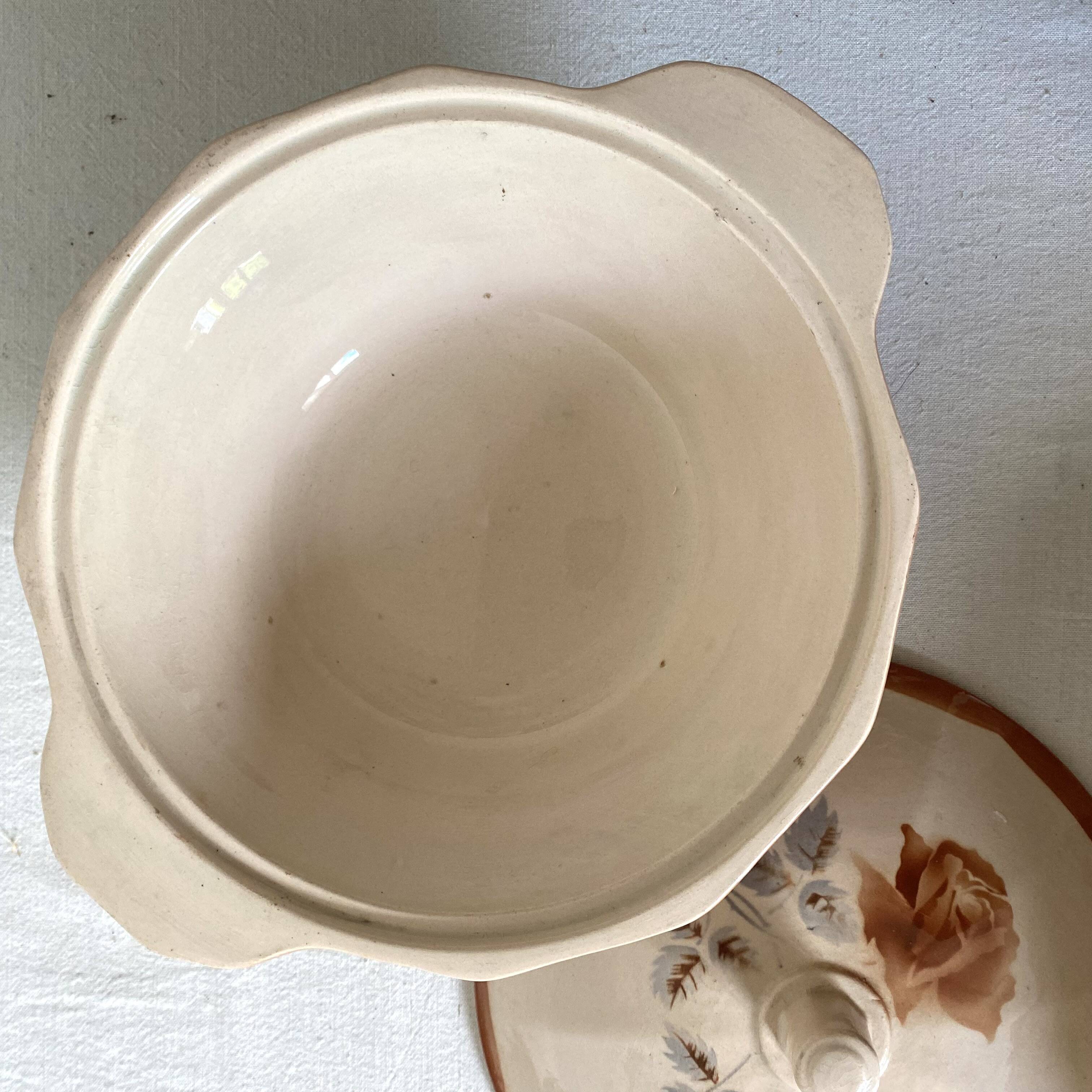 Pink Digoin soup tureens