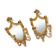 Pair of Vintage Double Arm Italian Brass Sconces with Mirror