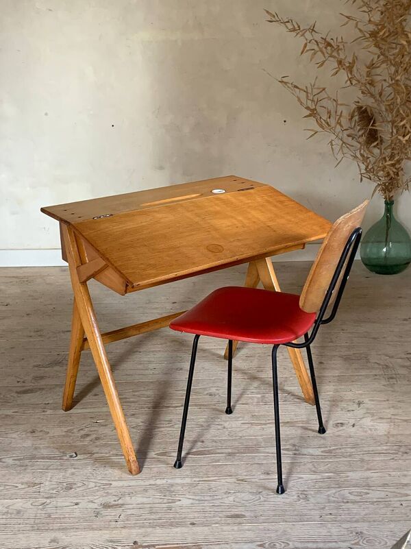 Bureau pupitre vintage pied compas portique