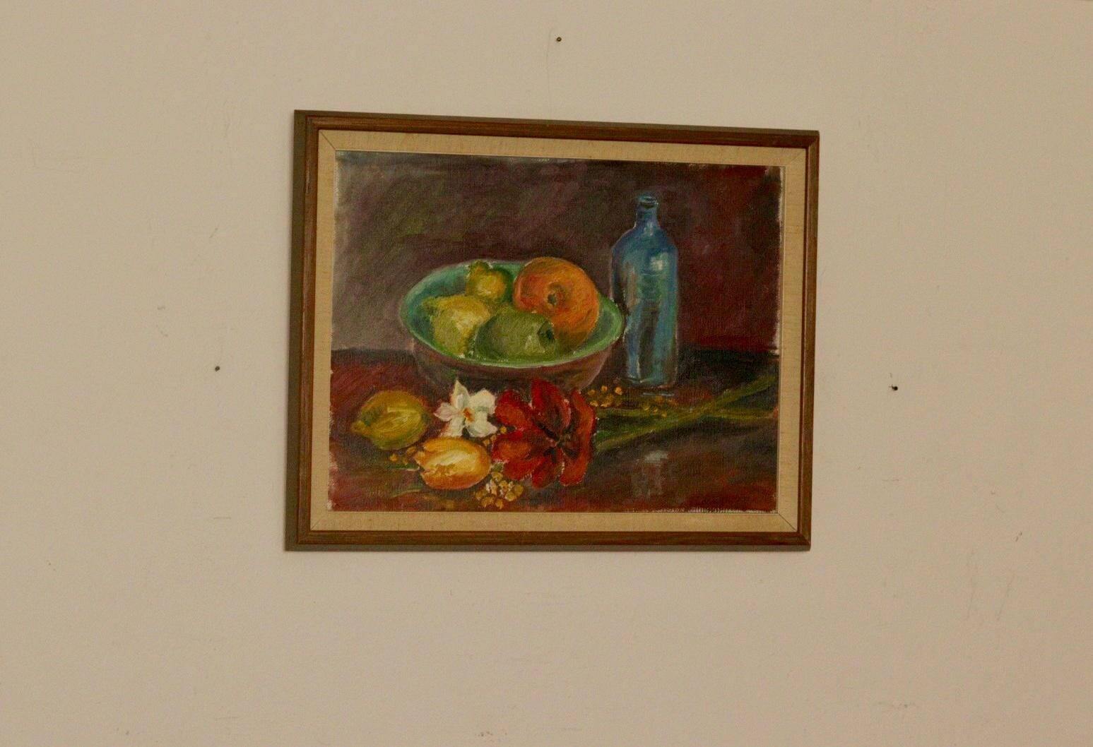 "Still Life, Bottle and Fruits" by Denoran