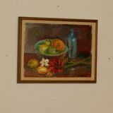 "Still Life, Bottle and Fruits" by Denoran