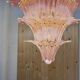 Mid-Century Modern Pink “Palmette” Murano Glass Chandelier