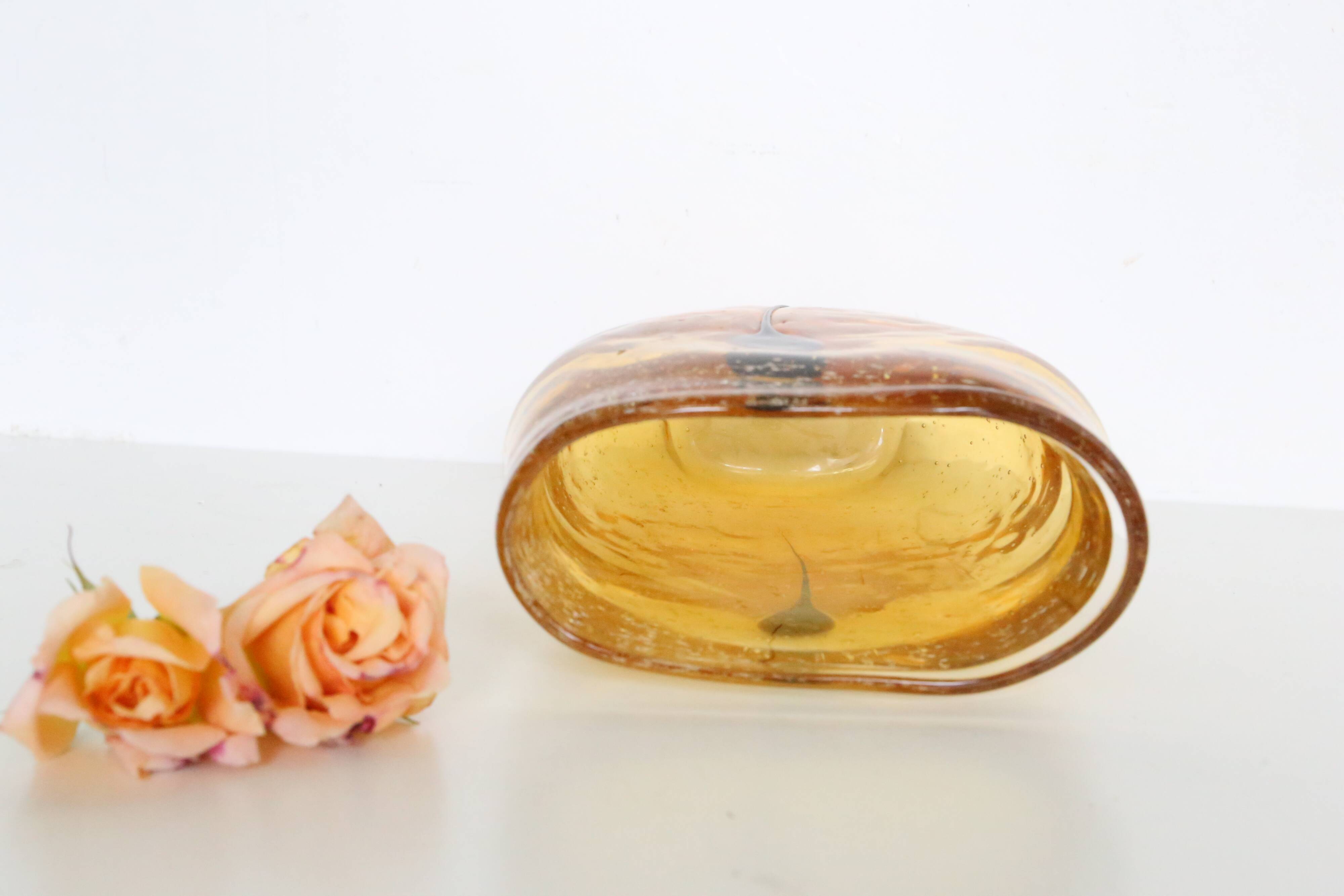 Beautiful mouth-blown bubble glass vase