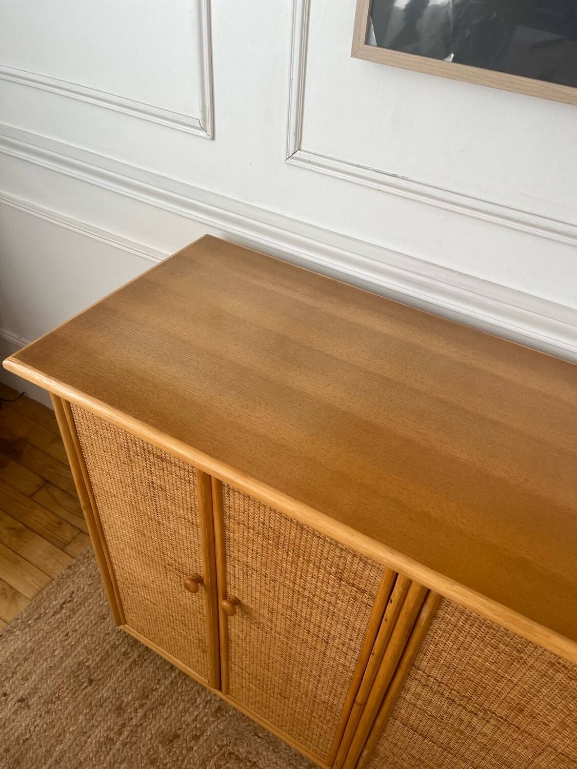 Vintage bamboo and rattan sideboard