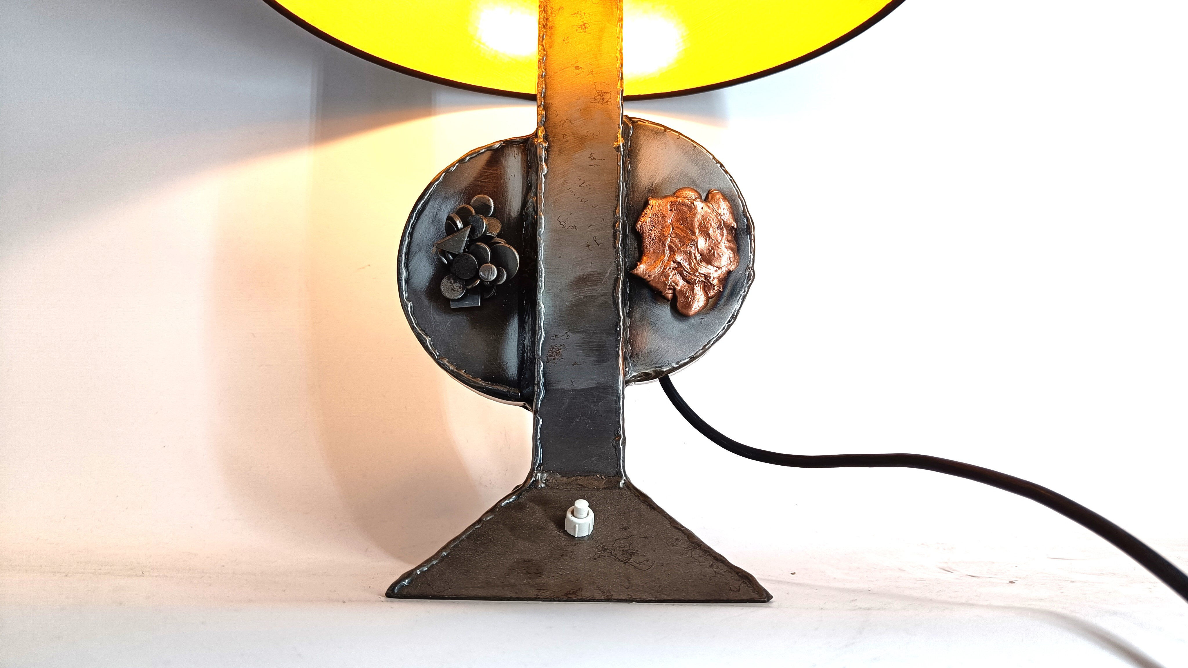 Pair of brutalist table lamps, 1970s