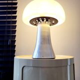 Lampe Mushroom XL, lampe de table lourde en acier inoxydable, années 80