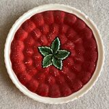 Set of 2 dessert plates "strawberries" - earthenware - diam 20cm