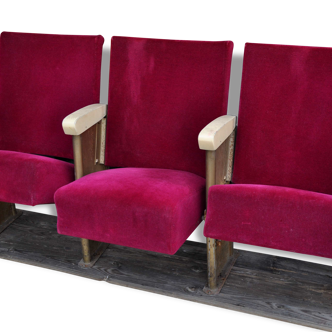 Banquettes 3 places siège cinéma années 50