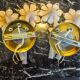 Paire d'appliques fleurs de lys roses, verre de murano, Italie, 1970
