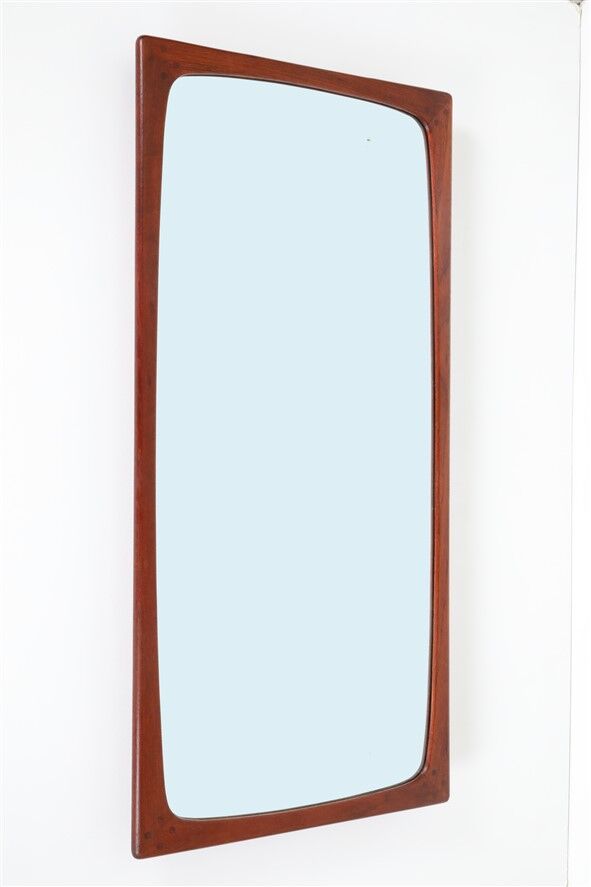 Big mid-century teak mirror / Asbjørn Møbler / Danish modern design / 1960s
