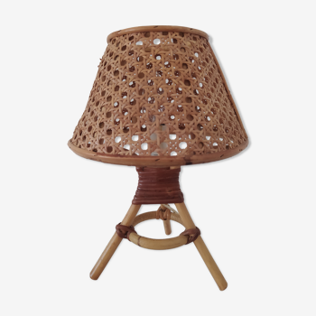 Table lamp in rattan and canning