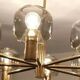 Mid-century 8-arm brass & glass chandelier