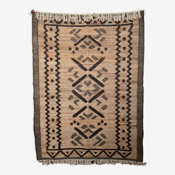 5 x 8, Hemp-Cotton Handwoven Kilim Area Rug, Handmade, Kelim, Dhurrie,150 x 240 cm