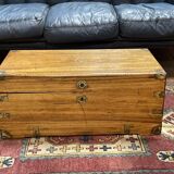1930s English oak dressing table with beveled oval mirror