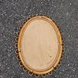 Italian design rattan mirror