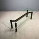 Large vintage table with a glass, wood, and marble top, Italy, 1980s.