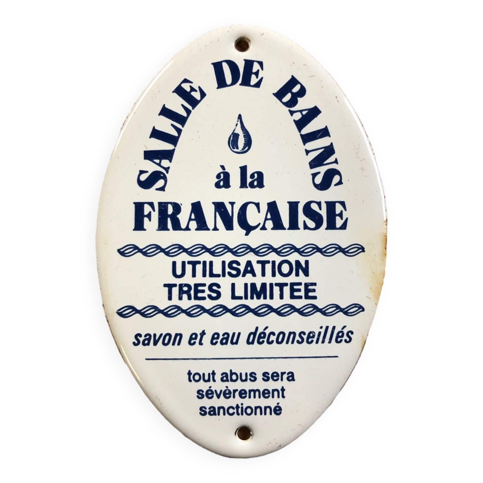 Old Enameled Plate Old French Bathroom