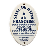 Old Enameled Plate Old French Bathroom