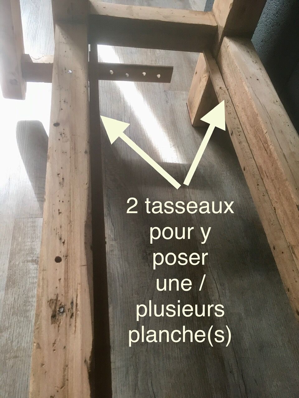 Antique workbench in light wood