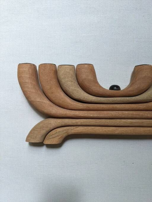 Handcrafted mango wood chandelier, Scandinavian style