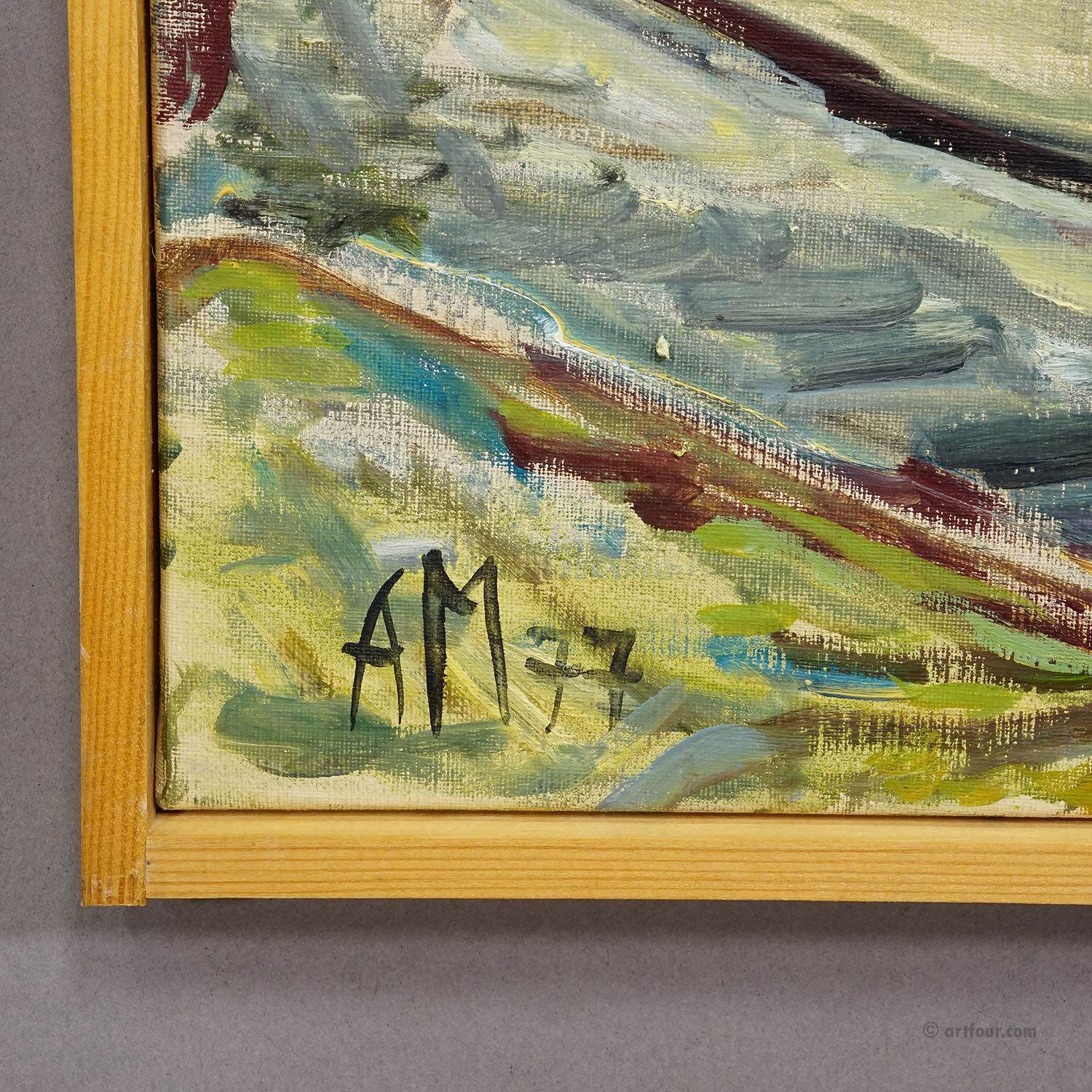 Oban Harbour, Scotland, 1977 – Oil painting by Alexander Michael