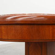 Table d'appoint ovale Art Déco en noyer avec plateau en marbre par De Coene, Belgique