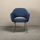 Eero Saarinen Executive Armchair in Blue Bouclé fabric for Knoll International