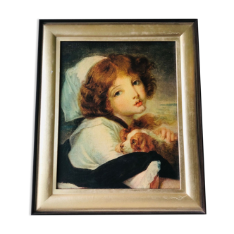 Painting - reproduction painting "the girl with the dog"