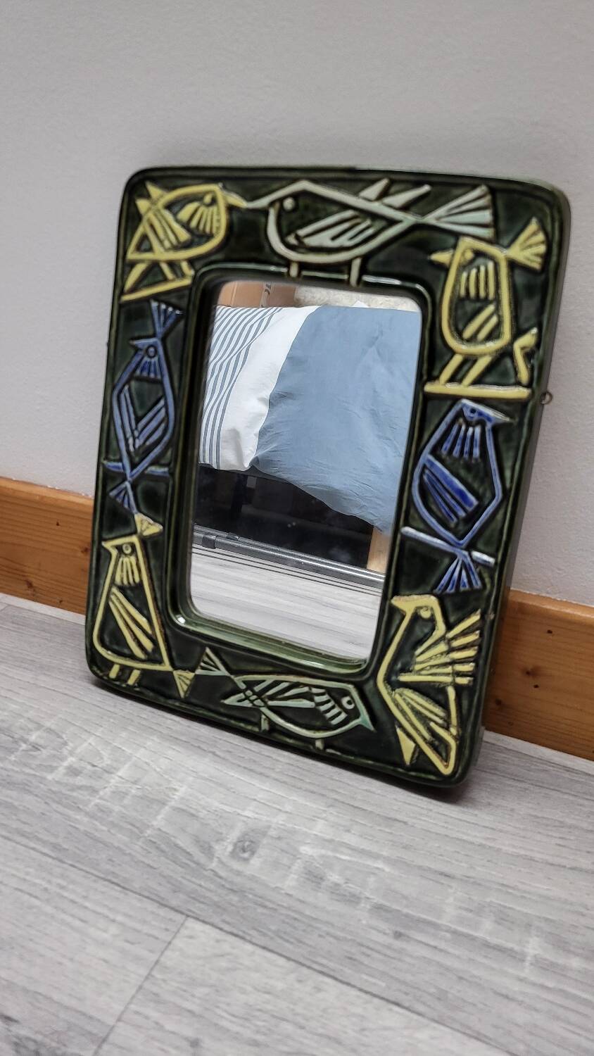 Mirror Birds in Ceramic Lisa Larson Harlequin Series / Gustavsberg