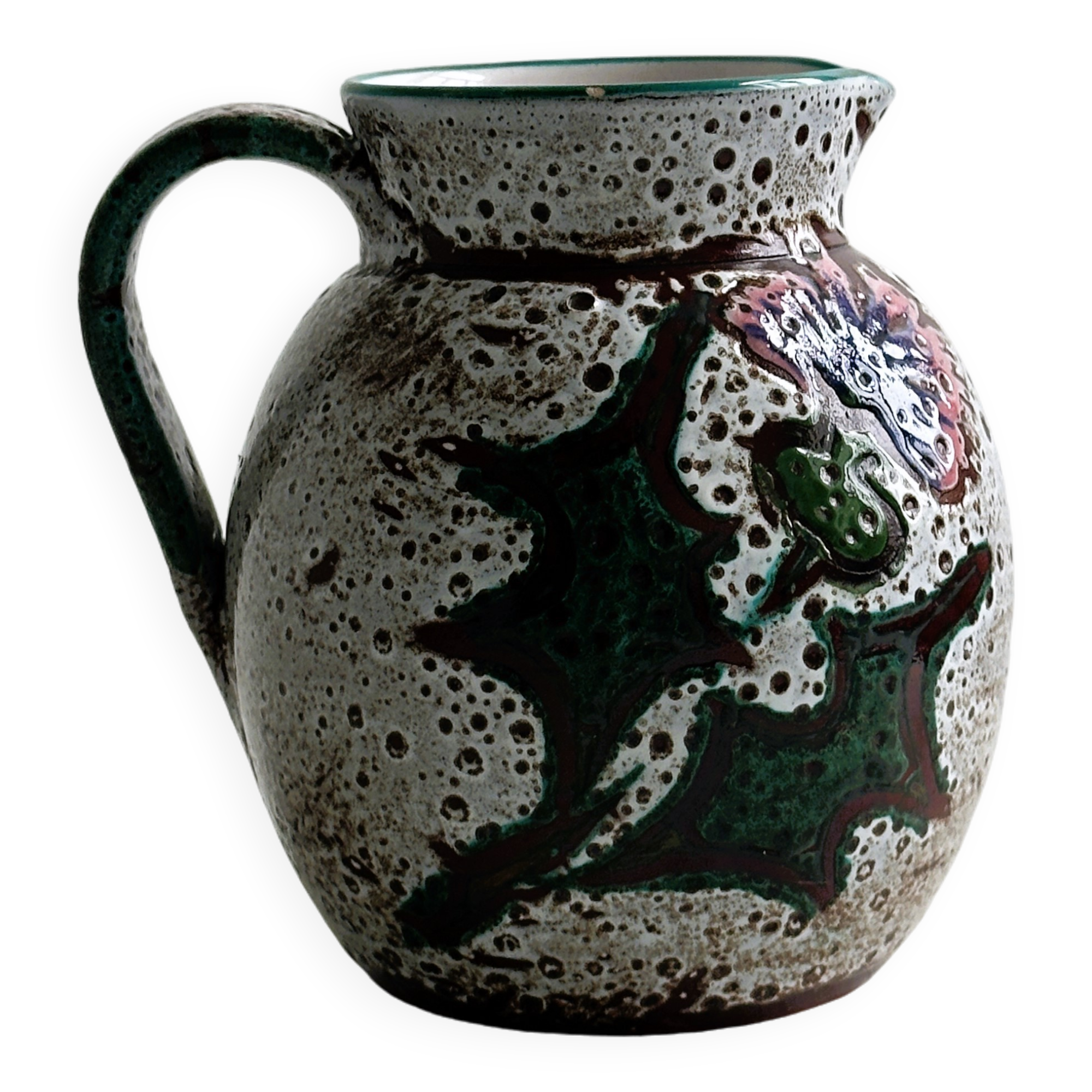 Antique decorative pitcher in French ceramic