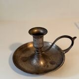 Antique metal hand candlestick – beautiful patina