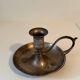 Antique metal hand candlestick – beautiful patina