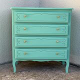 Vintage mint green chest of drawers 1950