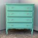 Commode vintage vert menthe 1950