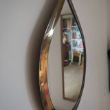 Miroir vintage goutte d’eau chromé – design rétro chic