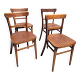 Set of 4 wooden bistro chairs
