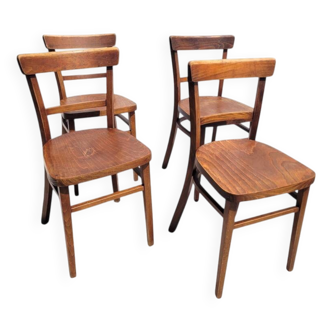 Set de 4 chaises bistrot en bois