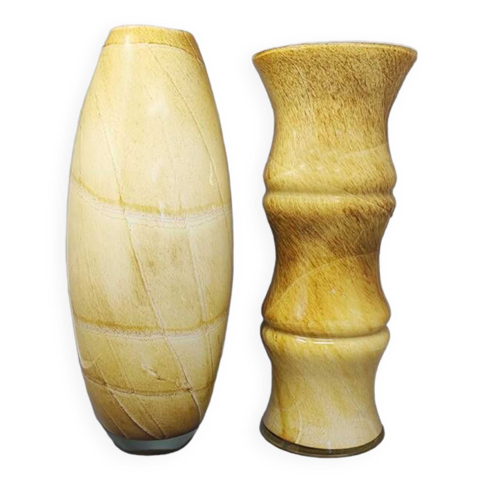 1970s Gorgeous Pair of Vases in Murano Glass by Enrico Coveri. Made in Italy