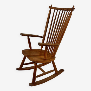 Mid Century Massive Oak Rocking Chair, 1960s