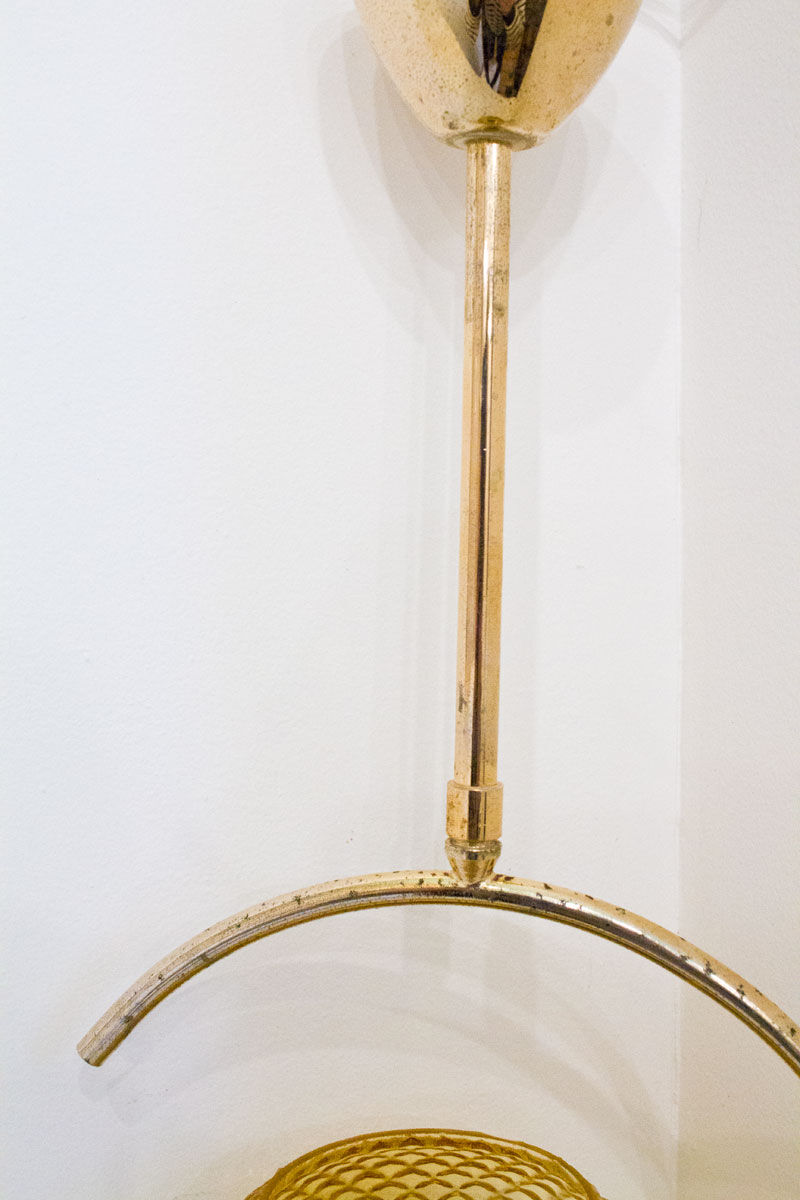 Hanging lamp brass and glass