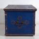 Antique wooden chest painted blue – folk art – Central Europe around 1900