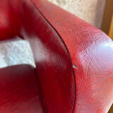 Red armchair 60s in skai