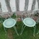 Salon de jardin 1 table 4 fauteuils fer forgé ancien vert Provence