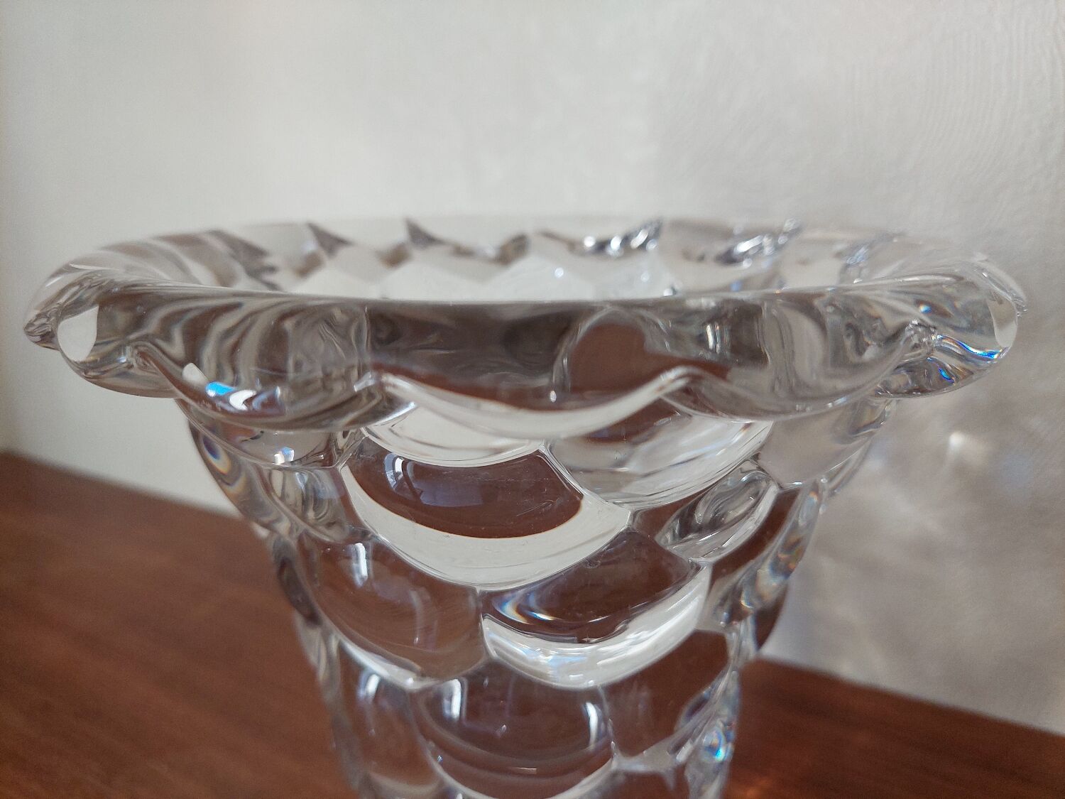 Pierre D'Avesn Clear Crystal Vase, Art Deco