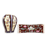 Meeting of 2 porcelain pieces with Asian decorations, 20th century