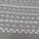 Hand-made grey and white wool rug 138x72cm