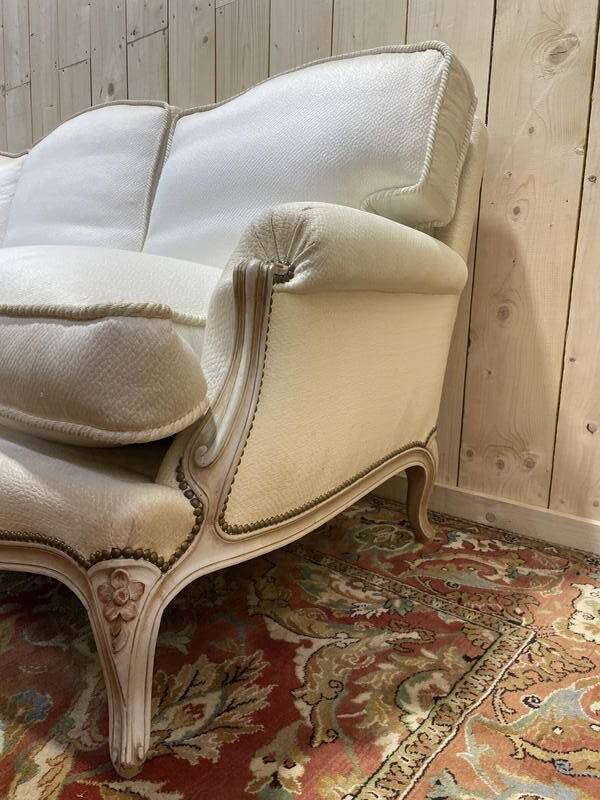 Salon canapé et paire de fauteuils de style Louis XV